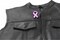 Patch, Embroidered Patch (Iron-On or Sew-On), Purple Ribbon Pancreatic Cancer Awareness, 3" x 1.25"